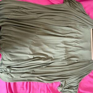 Olive Green Drape Cardigan